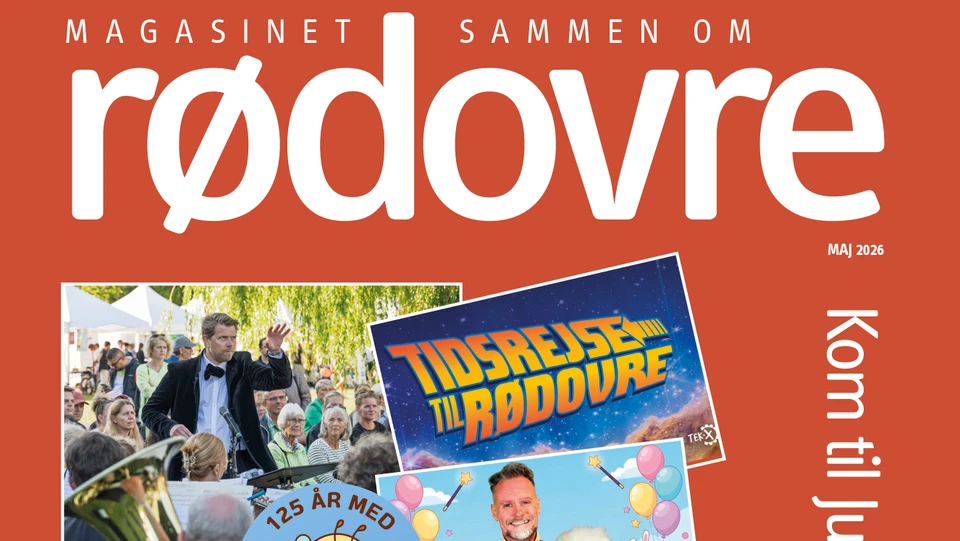 Magasinforside med billeder af jubilæumsdag, hvor Rødovre Kommune fylder 125 år.