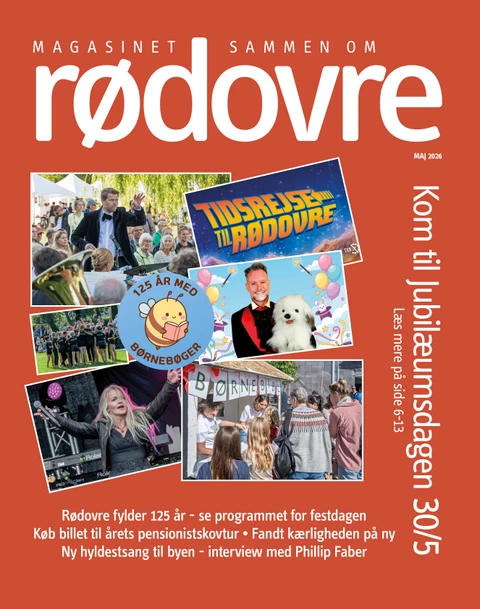 Magasinforside med billeder af jubilæumsdag, hvor Rødovre Kommune fylder 125 år.